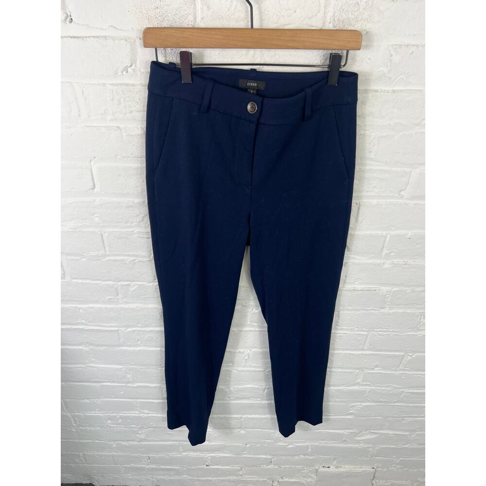 J. Crew Women's Flat-Front Chino Trousers Pants Stretch Classic Black Size 2
